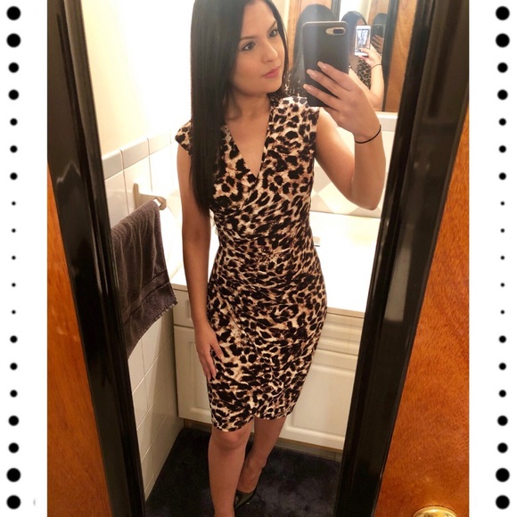 Calvin Klein Dresses & Skirts - Calvin Klein Faux Wrap Animal Print Dress